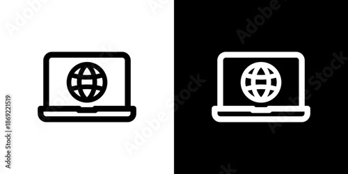 パソコンとインターネット・グローバルのアイコン（ベクター）