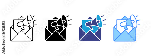 Email Marketing icon set multiple style collection
