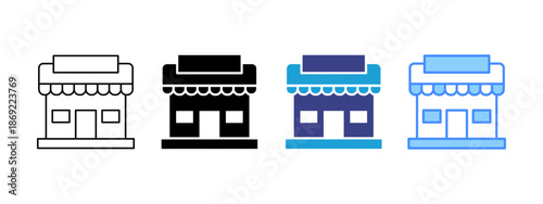 Marketplace icon set multiple style collection