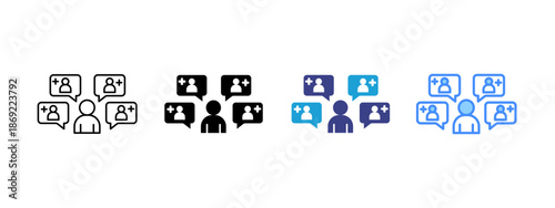 Follower icon set multiple style collection