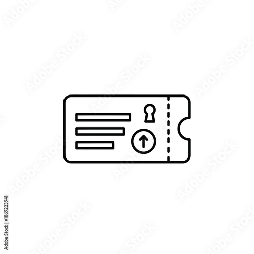 Close-up of Travel Ticket with Security Icon for Flight or Train Travel