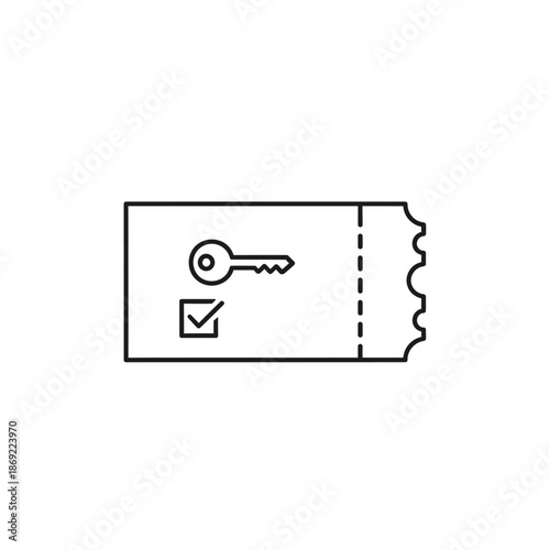 Close-Up of Ticket and Key for Secure Access or Entry Management