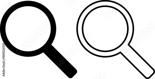 Minimalist magnifying glass icons