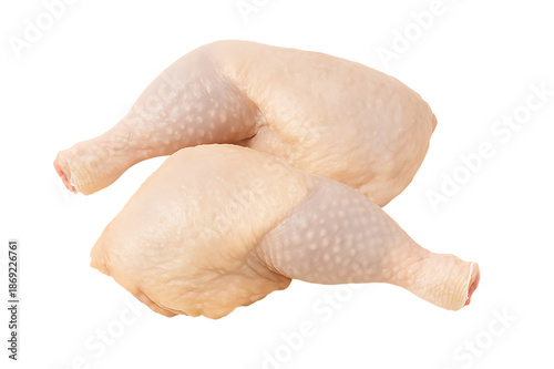 Raw chicken drumsticks and thighs a fresh poultry cut on transparent background