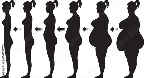 silhouette of a before and after weight loss pictures