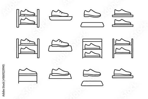 Mat flat icon vector base rack shoe stand minimalist slot steel