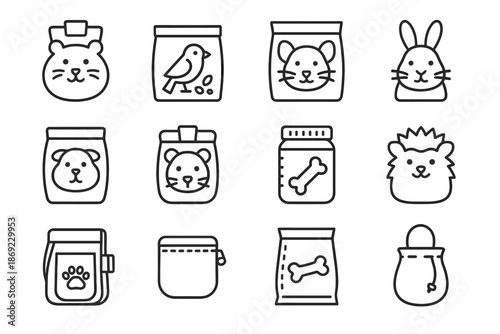 Pouches chinchilla case rabbit bag pouch pig icon treat vector pet satchel