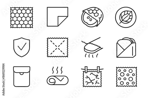 Drying icons icon corner reusable wrap vector pattern fabric sandwich texture