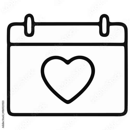 valentine day calendar with heart
