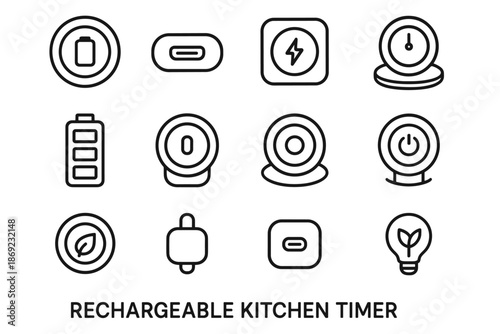 Eco rechargeable charge vector dock icons efficiency plug bar icon power timer
