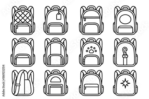 Pet panel charm vector pattern side sleek stylish backpack icon accessory strap