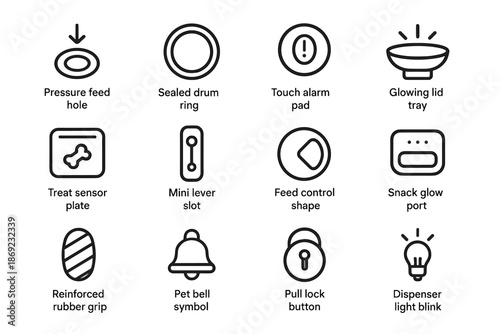 Pull hole reinforced icons shape snack button glowing icon digital glow vector