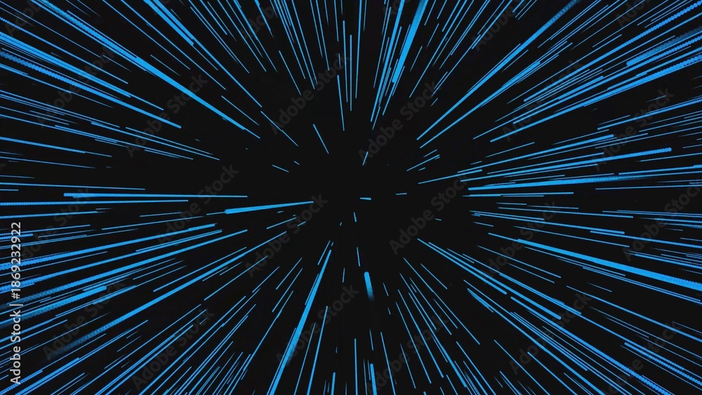 Obraz premium A vibrant abstract image of blue lines radiating from a central point on a dark background