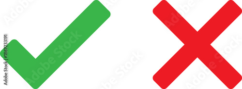 Minimalist check and cross icons