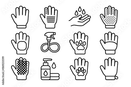 Vector rinse sponge icon grip cleaning pads hose glove ridges pet band