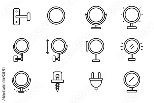 Icon symbol height lighting mirror icons reflective soft modern rays vector light