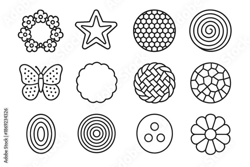 Pads pattern pad silicone vector mosaic ring icon braided mat disk decorative