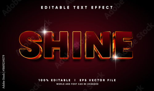 shine vector text effect with modern style