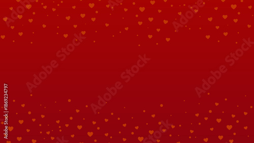 バレンタイン背景　ロマンチックなハートのフレーム　赤背景