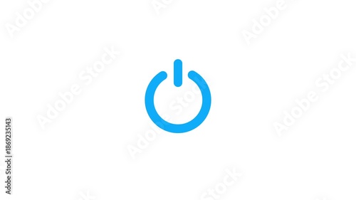 Power button icon animation.  Switch power on off button icon animation.  Technology reset power button animation.
