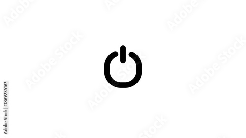 Power button icon animation.  Switch power on off button icon animation.  Technology reset power button animation.