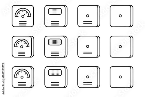 Inlet edge arc vector ring temperature line indicator room micro curve icon