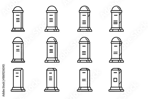 Lean shadow icon strip sensor row smart icons indicator structural modular vector