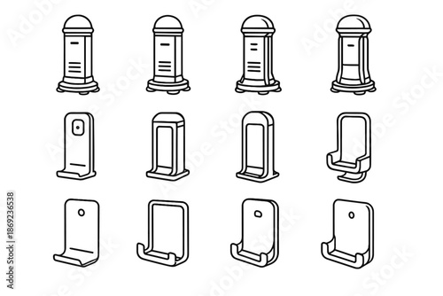 Tower lens pads vector row crest smart anchor sensor ridge sturdy icon