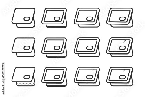 Rod smart rib toggle band boundary crest display pads contour vector icon