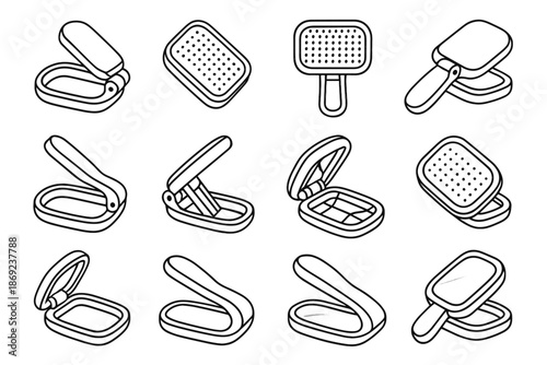 Slab crest vector brush structural icon foldable pet highlight shading corner mesh