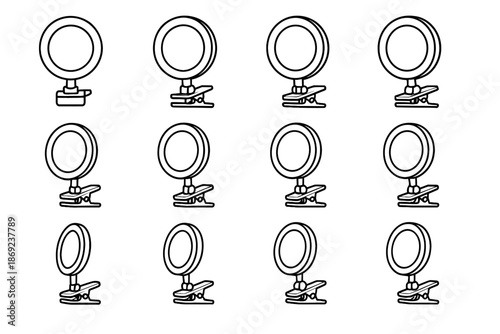 Outline rod structural mirror icon traction dash pads round tile vector slope