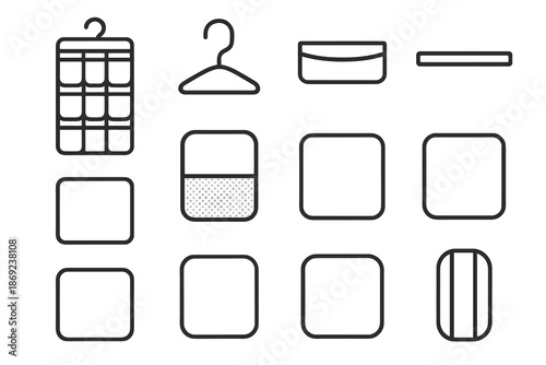 Arc crest patch shoe pocket organizer underside rib shading ridge vector icon