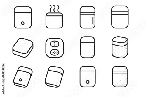 Stripe icon vent diffuser portable shading crest contour surface top vector icons