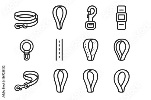 Pet boundary handle leash side corner vector tile loop icon shading icons