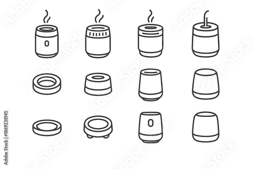 Contour vent crest aroma diffuser tilt icon boundary patch traction outline vector