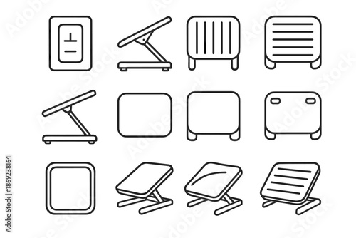 Footrest outline pads curve vector support icon contour arc modern shading crest