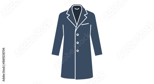 Elegant long coat apparel vector graphic representing classic formal fashion design