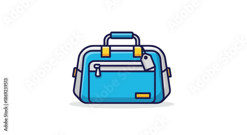 Vibrant blue travel bag illustration perfect for adventures gym or daily use digital vector artwork