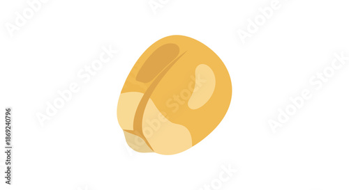 Vibrant cartoon illustration of a single sweetcorn kernel, showcasing its plump, golden-yellow form, perfect for food-related designs and