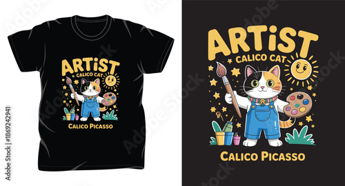 Cat graphic vector art t-shirt design print template