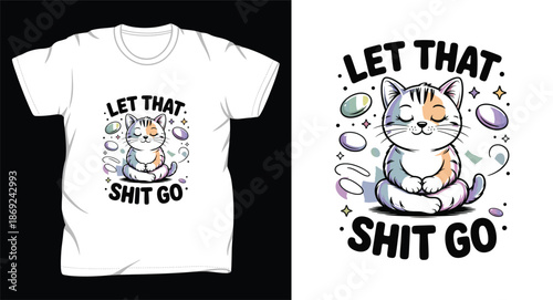 Cat graphic vector art t-shirt design print template