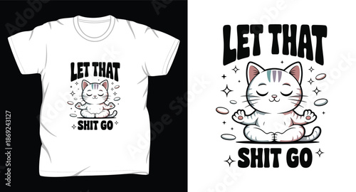 Cat graphic vector art t-shirt design print template