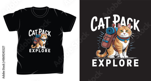 Cat graphic vector art t-shirt design print template