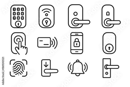 Access door automation entry icon vector symbol lock remote smart pad