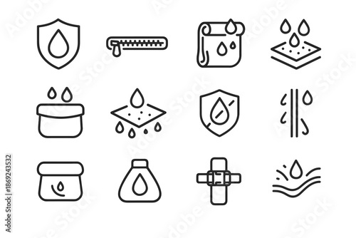 Barrier line track water storm saddle design edge vector waterproof icon splash