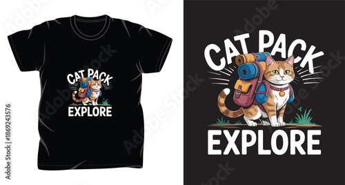 Cat graphic vector art t-shirt design print template