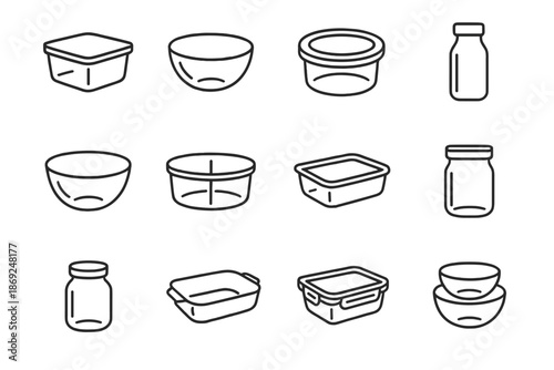 Divided storage vector borosilicate tray icons icon dish sauce tub lock glass