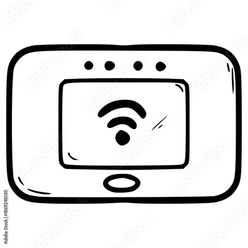 doodle pocket Wi-Fi illustration hand drawn outline vector
