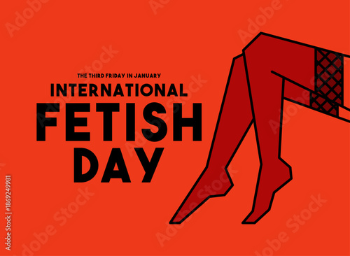 International Fetish Day. Third friday in january. Fetish icon. Flat design vector.
