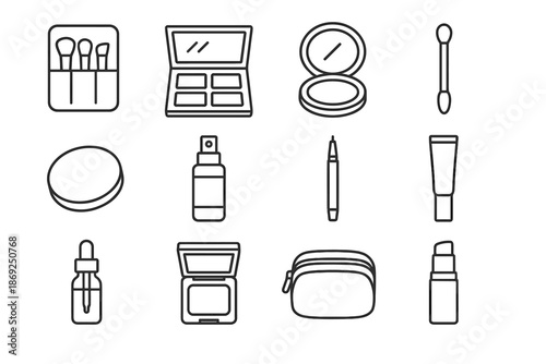 Dropper makeup face icons mini stick applicator icon vector tiny brow travel